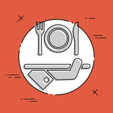 Hotel icons. Food. clipart