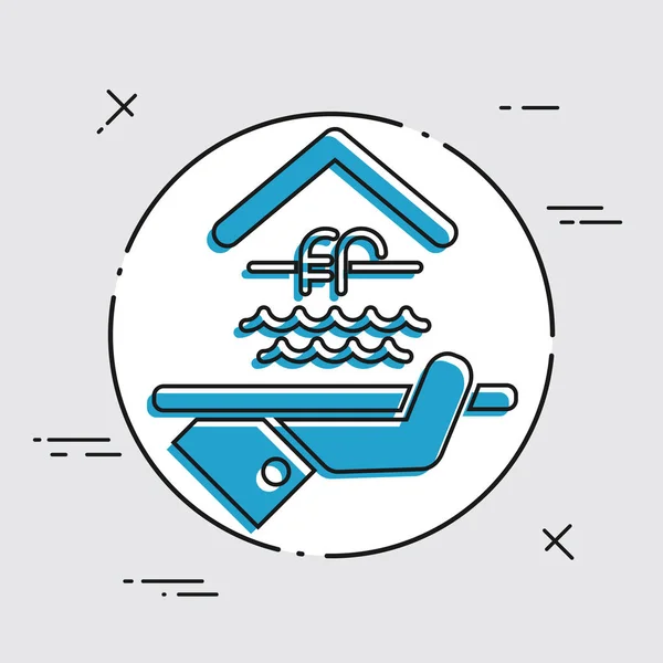 Hotel icon. Swimming Pool. — Stock Vector