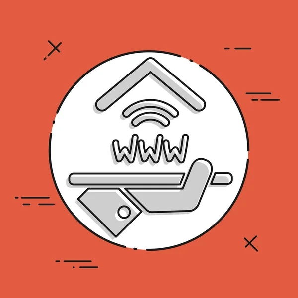 Hotel-Ikone Wi-Fi-Service. — Stockvektor