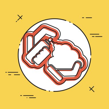 Köpük şişeye el simgesi