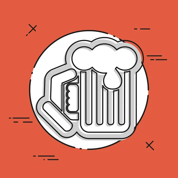 Icono taza de cerveza — Vector de stock