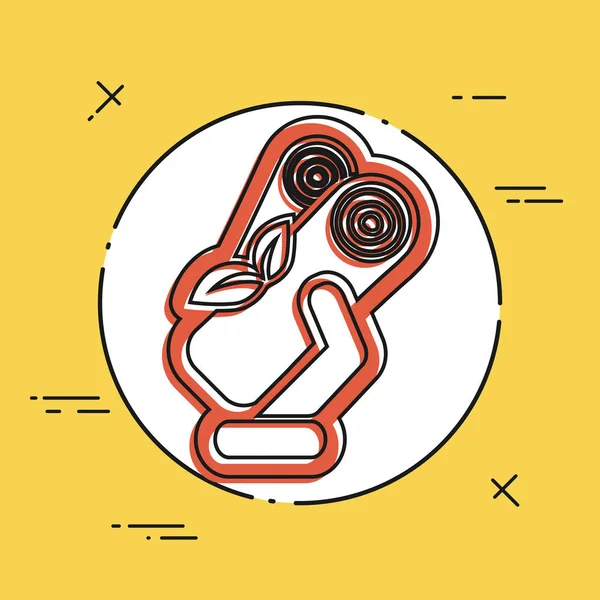 Doğranmış ahşap el simgesi