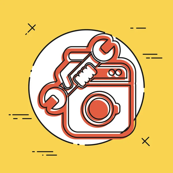 Icono de asistencia de lavadora — Archivo Imágenes Vectoriales