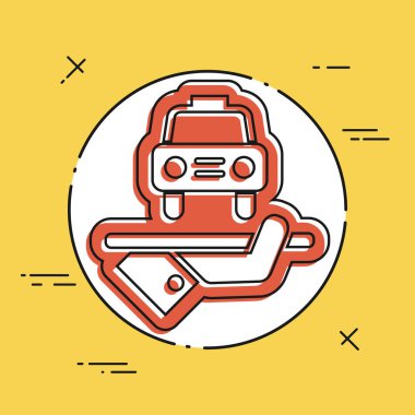 Otel ikonu. Araba servisi..