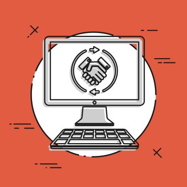 Web anlaşması düz simgesi