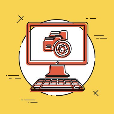 Klasörler işlem düz simgesi