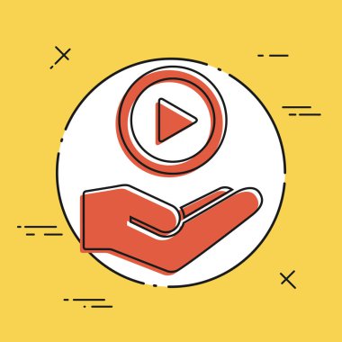 Multimedya oynatıcı - Minimal modern simgesi