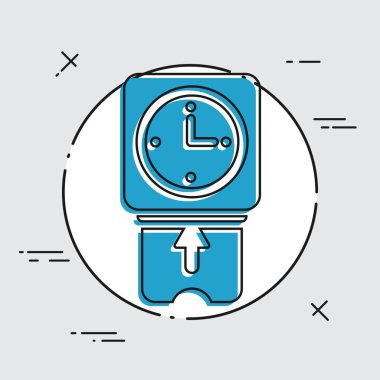 Masa saati içinde kart - vektör düz simgesi