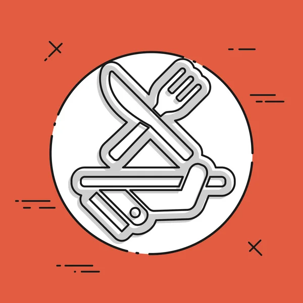 Ресторан минимальная икона — стоковый вектор