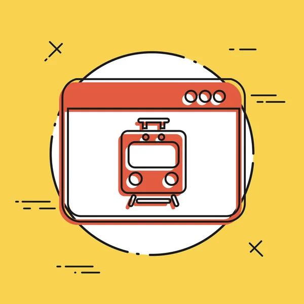 Tren icono de servicios web — Vector de stock