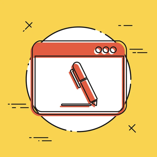 Icono de aplicación para la escritura a mano — Archivo Imágenes Vectoriales