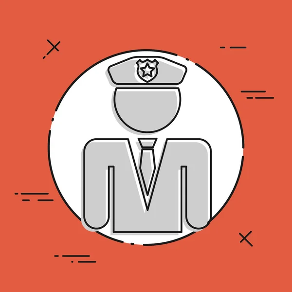 Icône plate policier — Image vectorielle