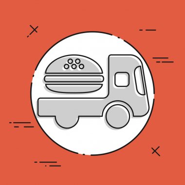 Fast-food teslim service simgesini