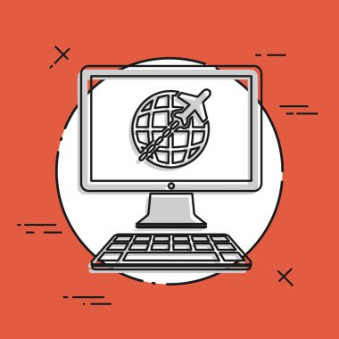 Seyahat web sitesi kavramı düz simgesi