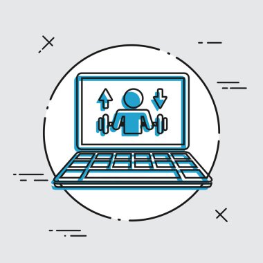 Spor salonunda egzersiz simgesi