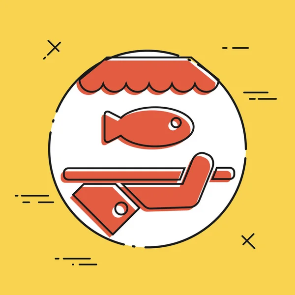 Icono de restaurante pescado — Vector de stock