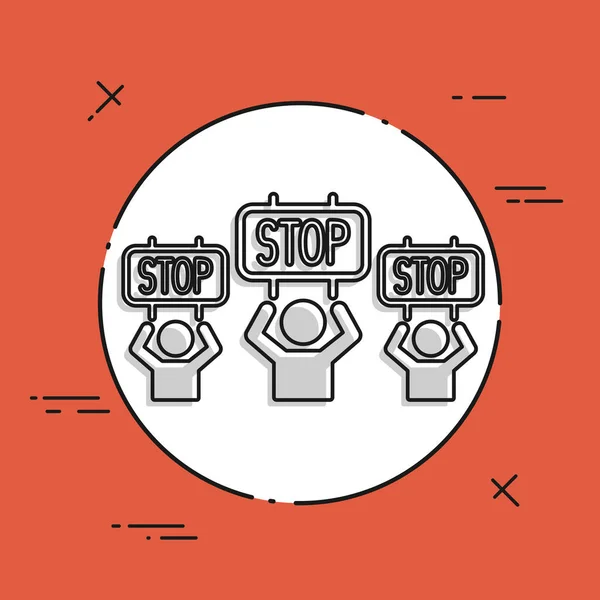 Protest for the stop icon — Stock Vector