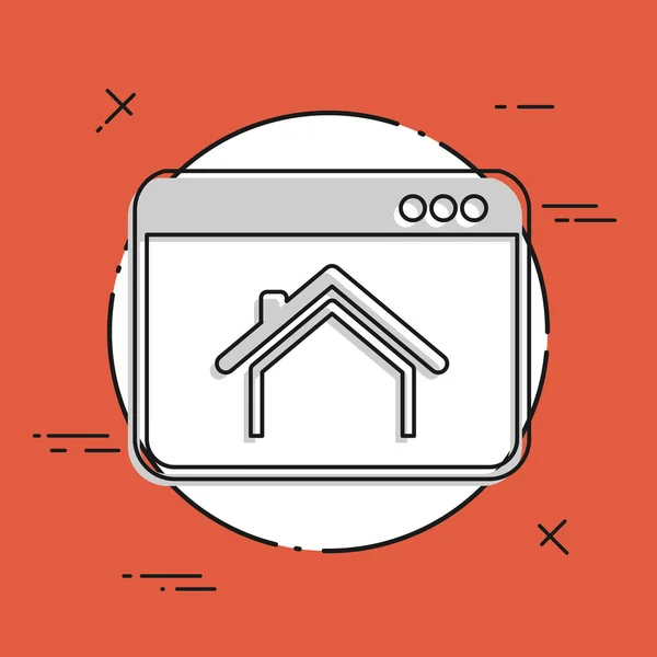 Ikona webové stránky nemovitostí — Stockový vektor