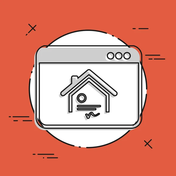 Casa icono de certificado en línea — Vector de stock