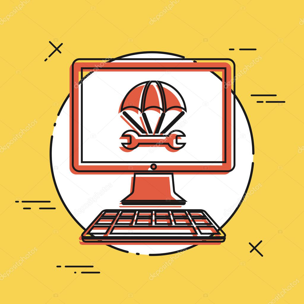 Computer emergency assistance service icon
