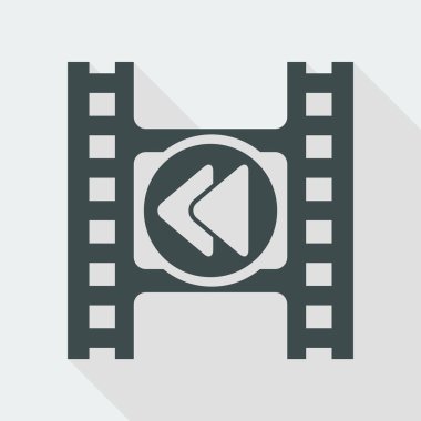 Tek izole video geri sarma simgesi