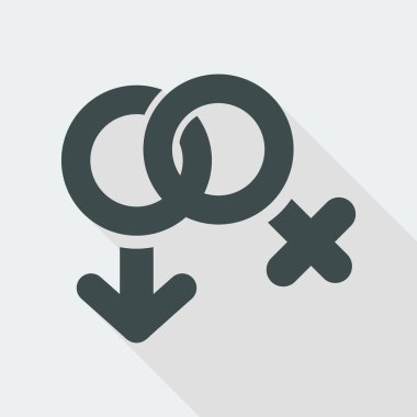 Tek izole erkek-kız sembol simge vektör çizim 