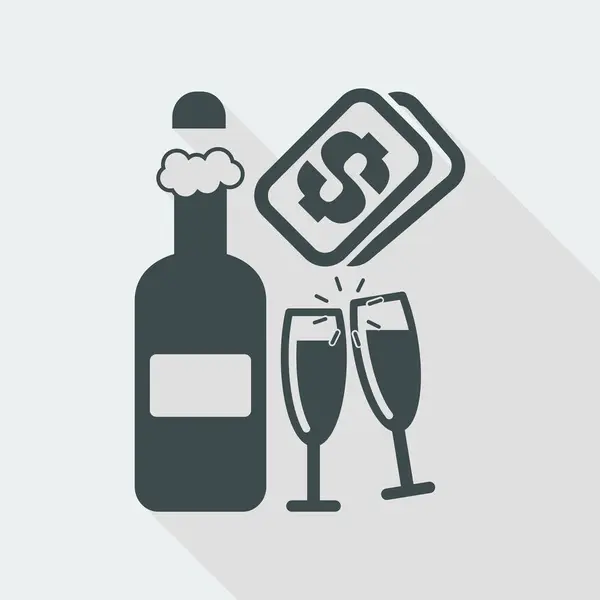 Icona costo champagne — Vettoriale Stock