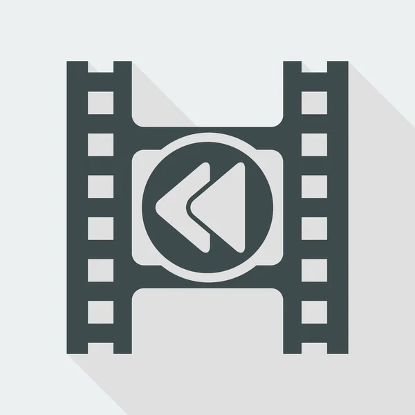Único icono de rebobinado de vídeo aislado — Archivo Imágenes Vectoriales