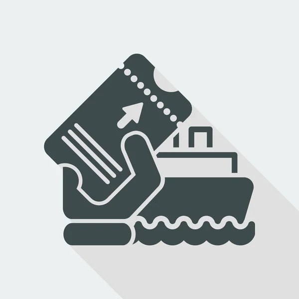 Ícone de bilhete de barco — Vetor de Stock