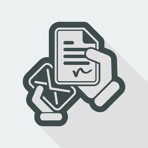 Correo con un documento firmado — Vector de stock