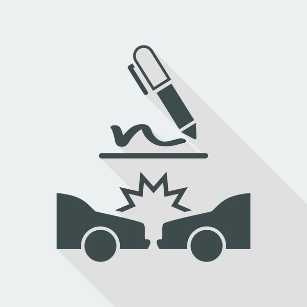 Car crash document icon — Stock Vector