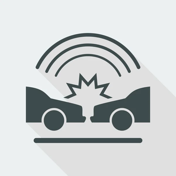 Protección por satélite para accidentes de coche icono — Vector de stock