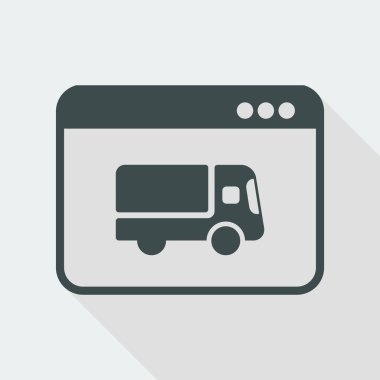 Internet satın - düz simgesi