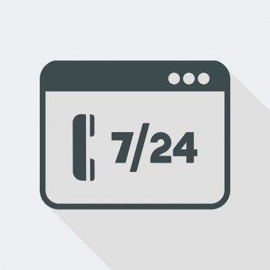 Tam zamanlı 7/24 çağrı merkezi uygulaması simgesi