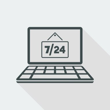 E-ticaret mağaza 7/24 simgesi