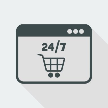 Online 24/7 simgesi alışveriş