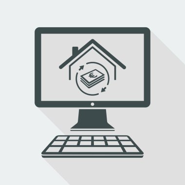 Gayrimenkul yatırım - vektör simge bilgisayar Web sitesi veya uygulama için