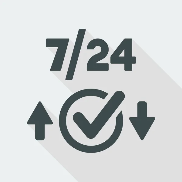Check 7 / 24 transfer services icon — Stockvektor