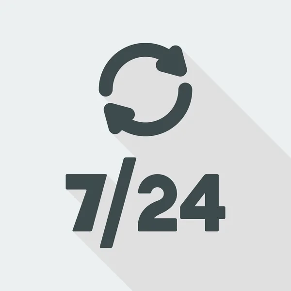 Aktualisierungen 7 / 24 Symbol — Stockvektor