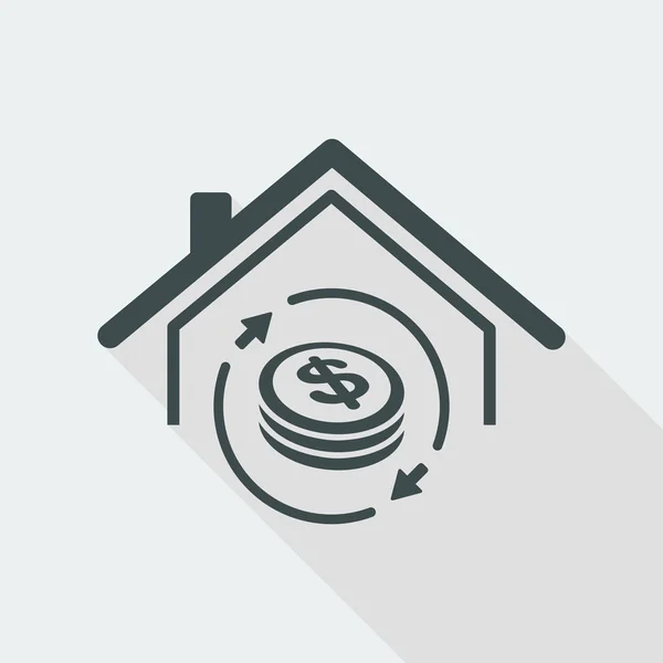 Icono de inversión inmobiliaria — Vector de stock