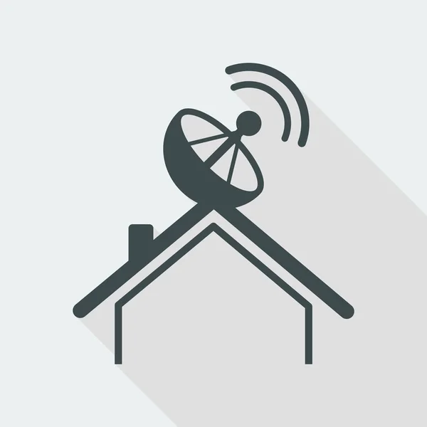 Thuis satelliet ontvanger pictogram — Stockvector