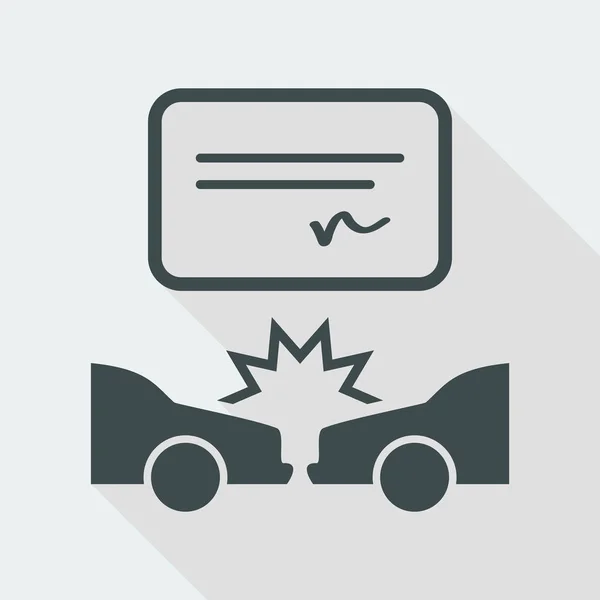 Car crash document icon — Stock Vector