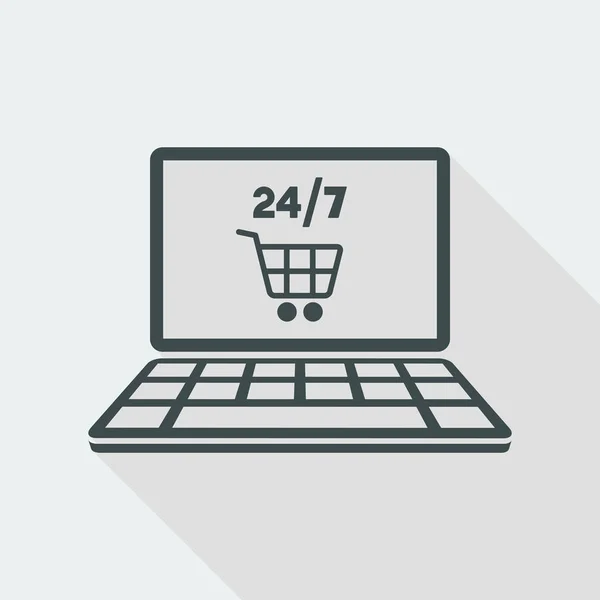 Shopping online 24/7 icon — Stock Vector