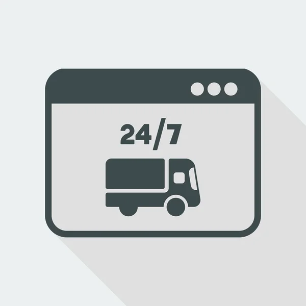 Online delivery services 24/7 icon — Stock Vector