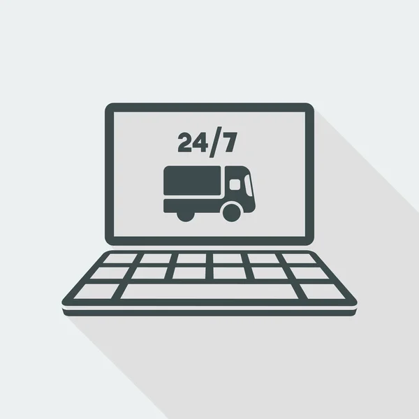 Online delivery services 24/7 icon — Stock Vector