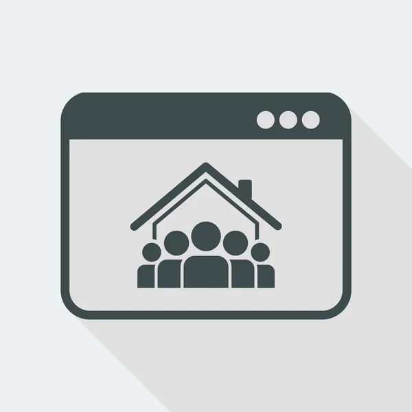 Icono de vivienda en línea — Vector de stock