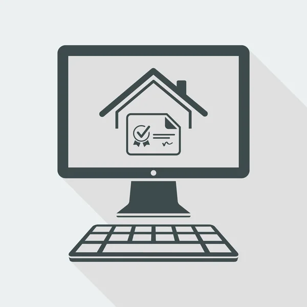 Certificado de la casa - Vector icono para el sitio web de la computadora o applicat — Vector de stock