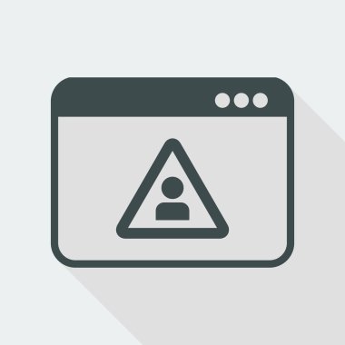 Gizlilik Uyarısı - vektör simge bilgisayar Web sitesi veya uygulama için
