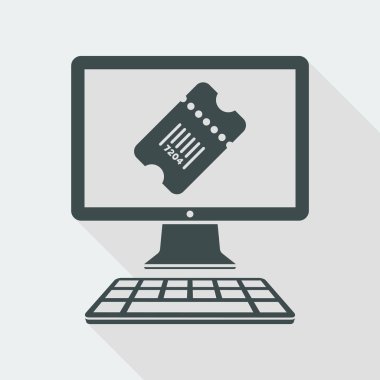 Online rezervasyon - vektör simge bilgisayar Web sitesi veya uygulama için