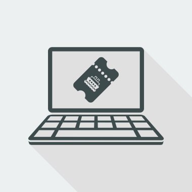 Online gemi bilet - vektör simge bilgisayar Web sitesi veya harmoni